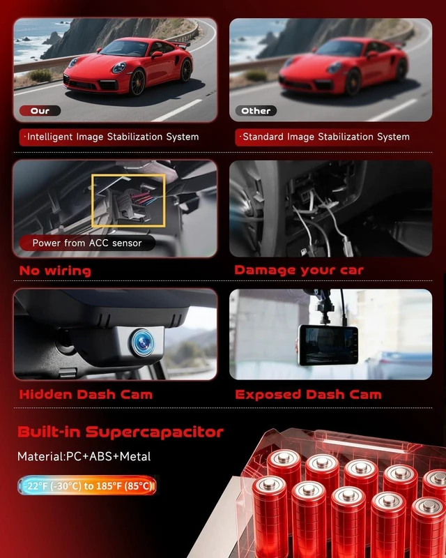 Alt view image 5 of 5 - Koravolo 4K Dash Cam Fit for Toyota Tacoma 2018-2023, 64G SD Card Included