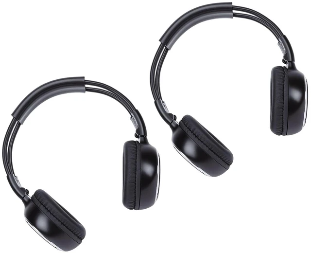 Main image of Jelquix 2 Pack IR Wireless Headphones for Car DVD, 2 Channel Infrared Headphones, Kids for Vehicle Universal Rear Entertainment System, Ideal for Road Trips