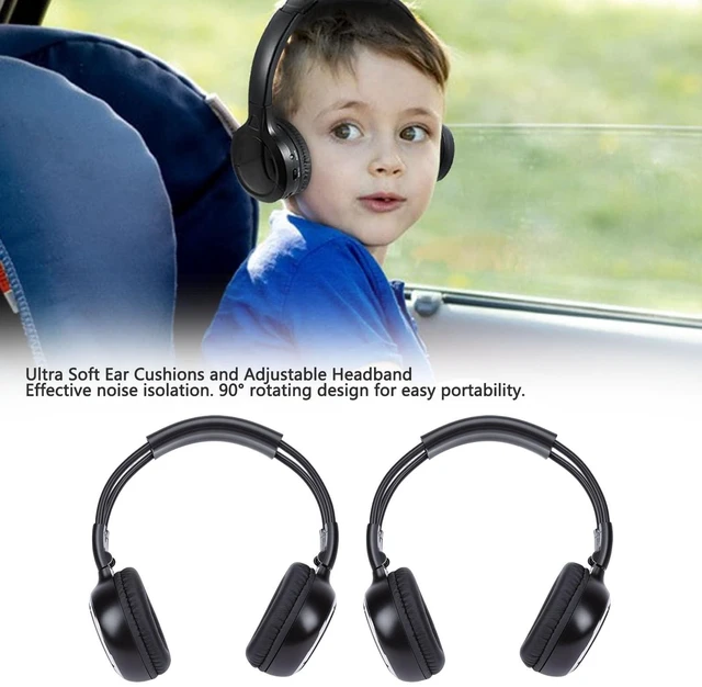 Alt view image 5 of 5 - Jelquix 2 Pack IR Wireless Headphones for Car DVD, 2 Channel Infrared Headphones, Kids for Vehicle Universal Rear Entertainment System, Ideal for Road Trips