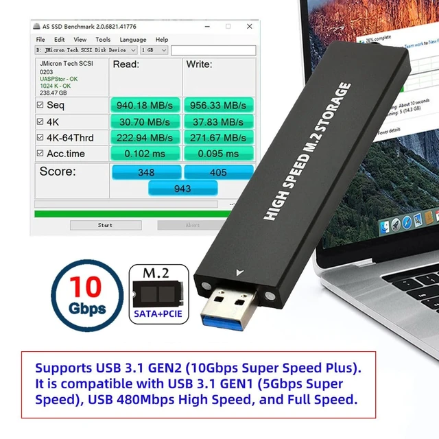 Alt view image 3 of 5 - NGFF USB 3.0 to Dual Protocol Channel NVME M-Key M.2 SATA 2280 2260 2242 2230 SSD External PCBA Case Conveter Adapter RTL9210B Chipset
