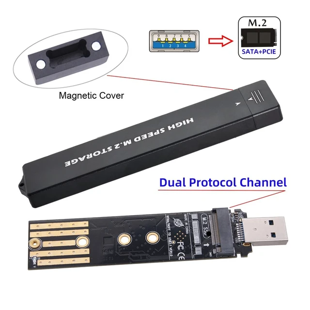 Alt view image 5 of 5 - NGFF USB 3.0 to Dual Protocol Channel NVME M-Key M.2 SATA 2280 2260 2242 2230 SSD External PCBA Case Conveter Adapter RTL9210B Chipset