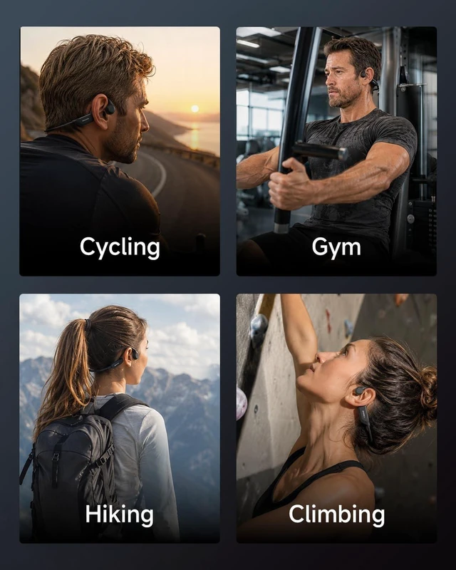 Alt view image 3 of 5 - Rhyfell Open-Ear Sport Headphones, Bone Conduction, Bluetooth 6.0, Up to 8H