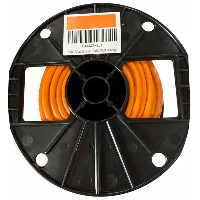 Alt view image 2 of 5 - AiCat Cat6 Ethernet Cable 100ft - 23 AWG, CMR, Insulated Solid Bare Copper Wire Cat6 Cable with Noise Reducing Cross Separator - 550MHZ / 10 Gigabit Speed, UTP Cat6 Cable 100ft PoE++ (4PPoE) - Orange