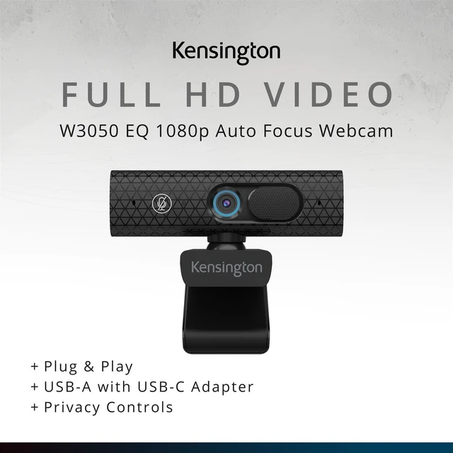 Alt view image 2 of 5 - Kensington W3050 EQ 1080p Autofocus Webcam with Adjustable Field of View, Dual Microphones & LowLight Enhancement for Video Conferencing, Streaming & Online Meetings (K81172WW)