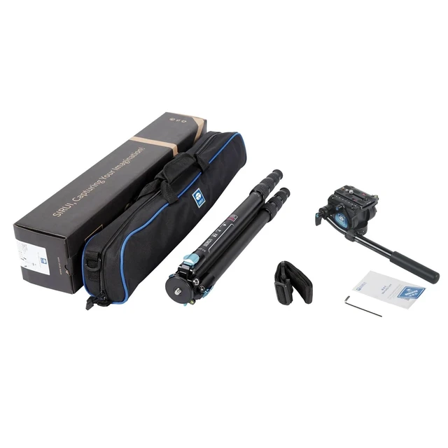 Alt view image 4 of 5 - SIRUI Professional Carbon Fiber Tripod with 360Fluid Video Head, 72.6 Waterproof Video Camera Tripod with Triangular Center Column, Large Tube for DSLR, Camcorder, Load 13.2lbs (ST-224+VH-10)