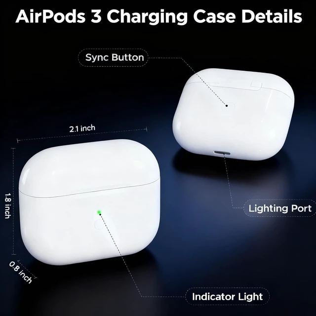 Alt view image 4 of 5 - Wireless Charging Case Replacement for AirPods 3rd Generation