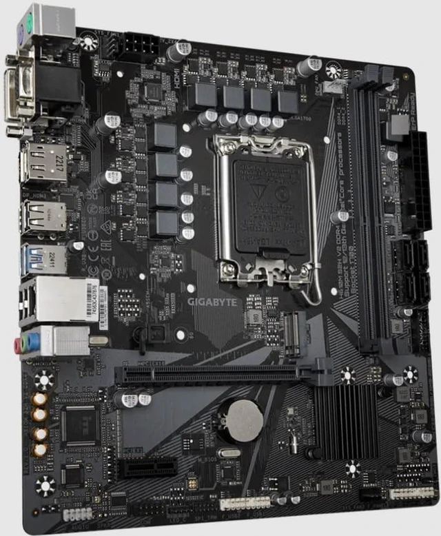 Alt view image 4 of 5 - Gigabyte H610M S2H V2 DDR4 Motherboard - Supports Intel Core 14th CPUs, 6+1+1 Hybrid Phases Digital VRM, up to 3200MHz DDR4 (OC), 1xPCIe 3.0 M.2, GbE LAN, USB 3.2 Gen 1