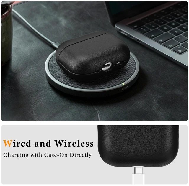 Alt view image 4 of 5 - Anlinser Genuine Leather AirPods Pro 3 Case Compatible with MagSafe