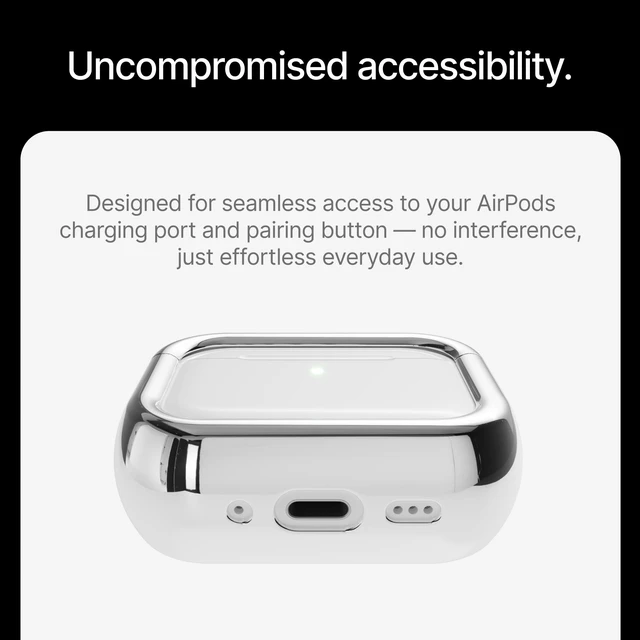 Alt view image 5 of 5 - Arc Pulse Compatible with AirPods Pro 3 Case (2025), Minimalist Protective Shock Absorption Aluminum Shells + Elastomer Inlays, Slide-On Fit Charging Case Cover