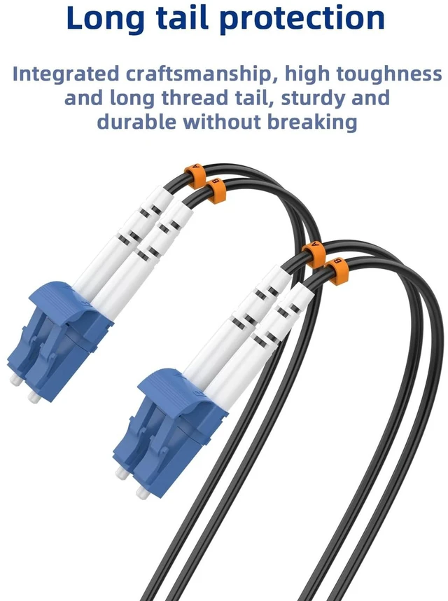 Alt view image 5 of 5 - lidkew Fiber Patch Cable LC/UPC to LC/UPC Single Mode Duplex Outdoor Armored Fiber Optic Cable Jumper Optical Patch Cord,30M/98.4FT 9/125m, TPU LSZH Black
