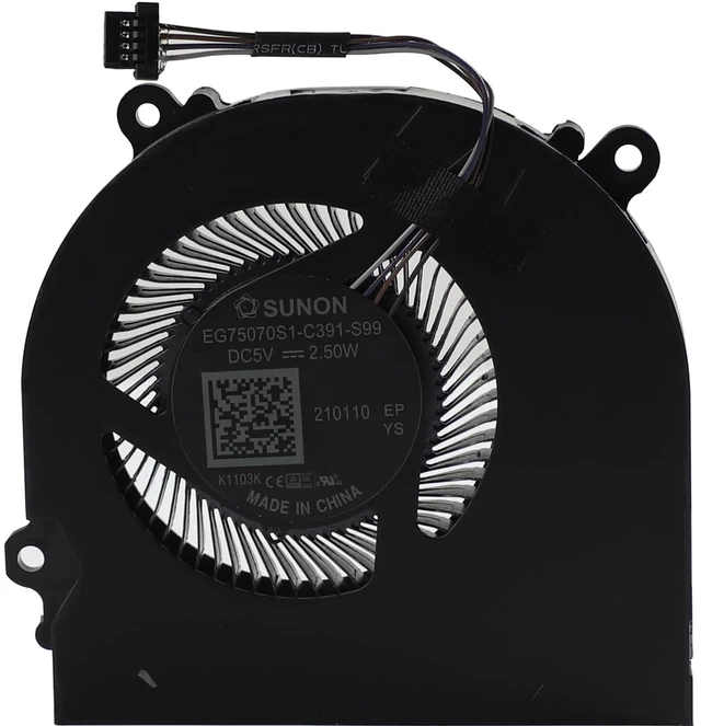 Main image of CPU Cooling Fan Replacement for EVOO EG-LP7-BK MECHREVO Z2 Air-G Schenker XMG Core 15 TongFang GK5CP6V GK5CP5V EG75070S1-C391-S99, DC 5V 2.50W, Stable Operation, Low Noise
