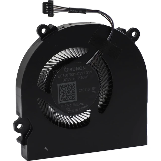 Alt view image 3 of 5 - CPU Cooling Fan Replacement for EVOO EG-LP7-BK MECHREVO Z2 Air-G Schenker XMG Core 15 TongFang GK5CP6V GK5CP5V EG75070S1-C391-S99, DC 5V 2.50W, Stable Operation, Low Noise