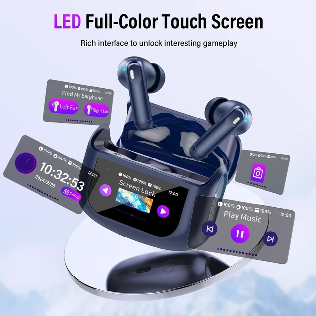Alt view image 4 of 5 - Active Noise Cancelling Ear Buds 48H Wireless Earbuds with Touch Screen