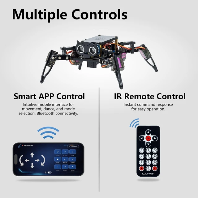 Alt view image 3 of 5 - LAFVIN Spider Robot Kit for ESP8266 Compatible with Arduino IDE