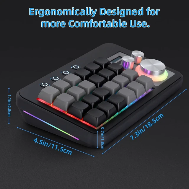 Alt view image 4 of 5 - Koolertron One-Handed Mechanical Gaming Macro Keyboard