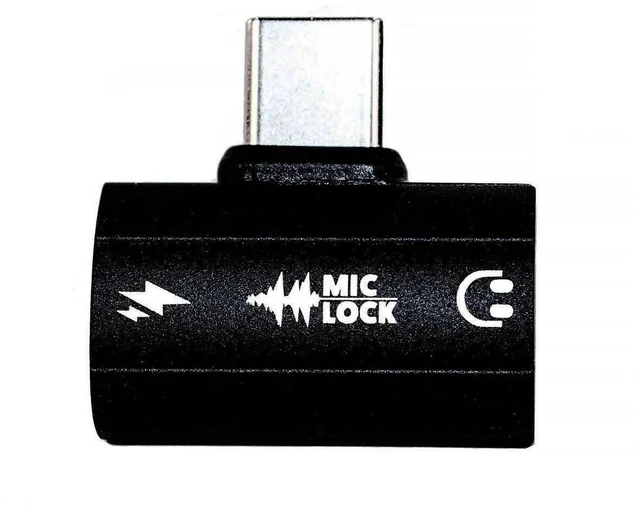 Main image of Mic-Lock USB-C Secure Charger with SoundPass ^^ Secure Your Audio Privacy - No Software Required - Listen to Music with Privacy (Black)