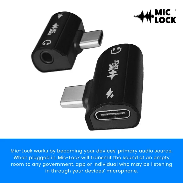 Alt view image 4 of 5 - Mic-Lock USB-C Secure Charger with SoundPass ^^ Secure Your Audio Privacy - No Software Required - Listen to Music with Privacy (Black)