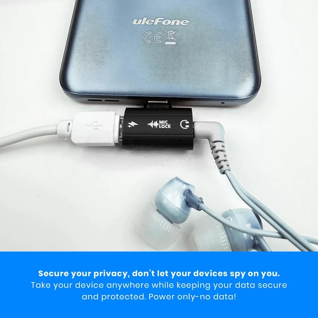 Alt view image 3 of 5 - Mic-Lock USB-C Secure Charger with SoundPass ^^ Secure Your Audio Privacy - No Software Required - Listen to Music with Privacy (Black)
