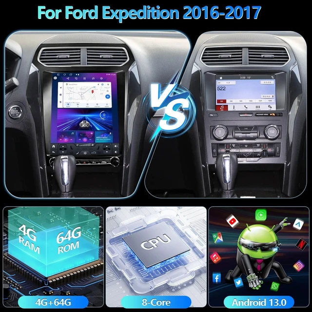 Alt view image 3 of 5 - Car Stereo for Ford Explorer 2013-2018, 12.1 Inch Android 15, WiFi, GPS Navigation, Touch Screen, 4GB RAM 64GB Storage, Backup Camera