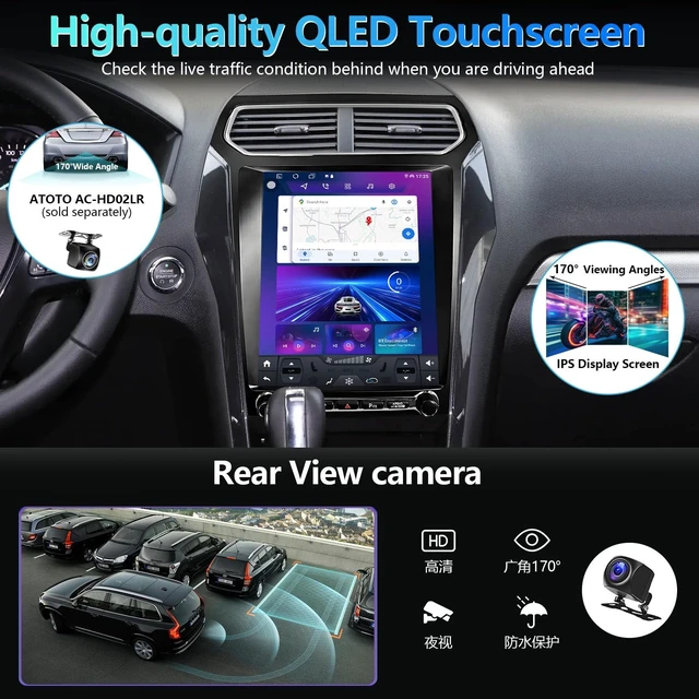 Alt view image 4 of 5 - Car Stereo for Ford Explorer 2013-2018, 12.1 Inch Android 15, WiFi, GPS Navigation, Touch Screen, 4GB RAM 64GB Storage, Backup Camera