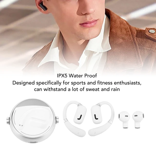 Alt view image 3 of 5 - Wireless Earbuds, 2 Pairs BT 5.3 Touch Control Noise Cancelling IPX5 Water Proof Dual Use Earphones, Long Battery Life, Secure Fit for Work and Exercise (White)