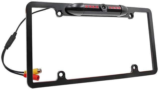 Main image of License Plate Frame Backup Camera, Night Vision Car Rear View Camera with 8 LEDs, 140 Viewing Angle Vehicle Reverse Camera, Waterproof Rear View Camera for Cars, SUV, Trucks, RV and More