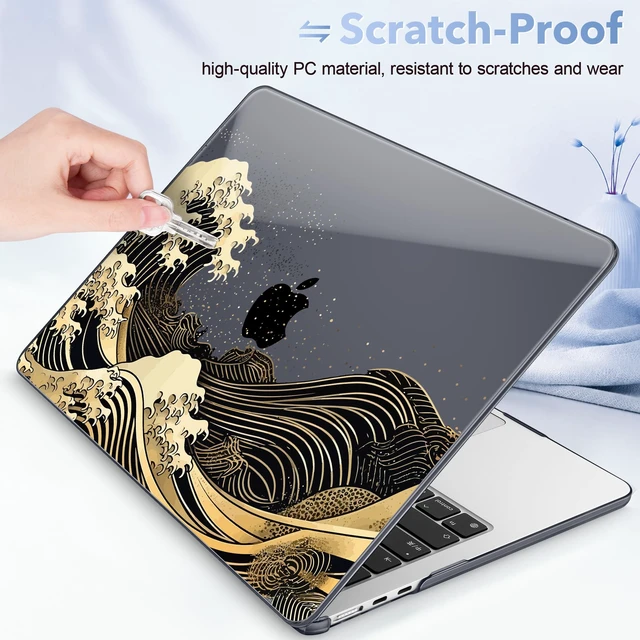 Alt view image 4 of 5 - May Chen for M5 MacBook Air 13.6 Inch Case 2026 2025 2024-2022 Release M5 A3449 M4 A3240 M3 A3113 M2 A2681, Plastic Hard Shell Case for MacBook Air 13.6" with Retina Display, Black Sea Wave