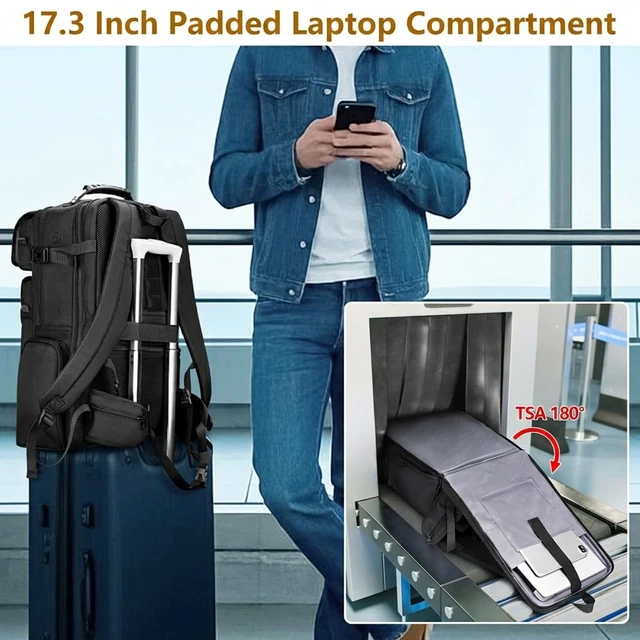 Alt view image 4 of 5 - MATEIN 52L Expandable Travel Backpack with Shoe Compartment & Waist Straps