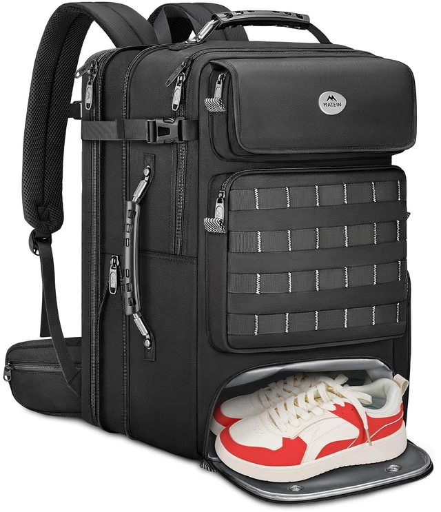 Main image of MATEIN 52L Expandable Travel Backpack with Shoe Compartment & Waist Straps