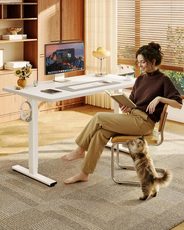 Alt view image 2 of 7 - FLEXISPOT EN1 48"x30" One-Piece Standing Desk, White