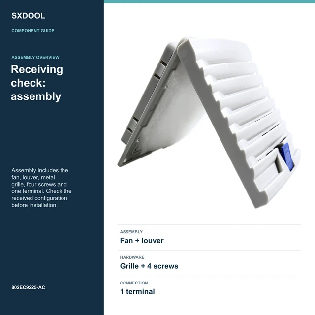 Alt view image 7 of 7 - SXDOOL 802EC9225-AC Enclosure Filter Fan, 92 x 92 x 25 mm, 115-230V AC