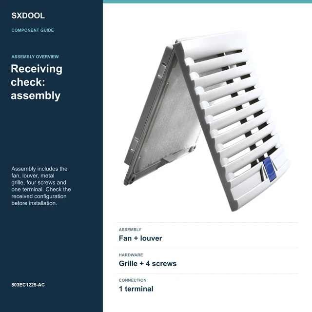 Alt view image 7 of 7 - SXDOOL 803EC1225-AC Enclosure Filter Fan, 120 x 120 x 25 mm, 115-230V AC