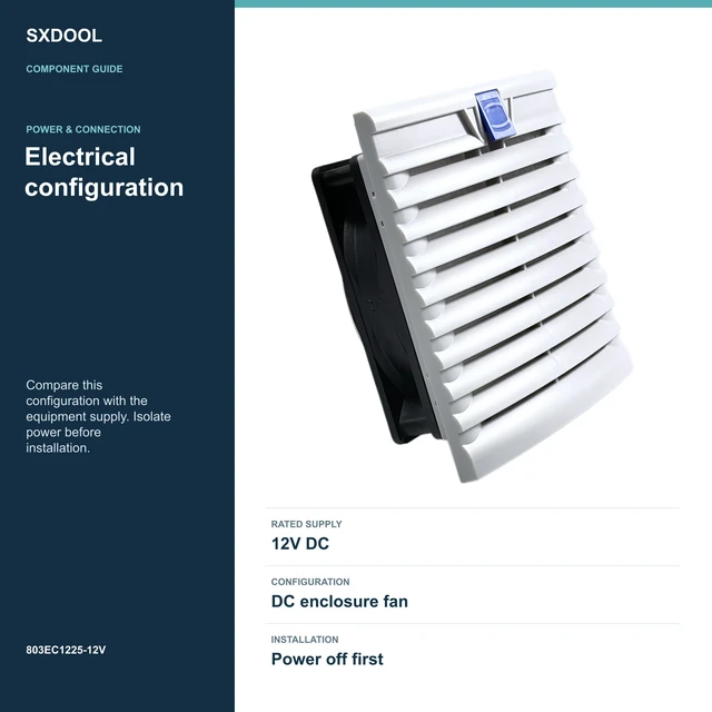 Alt view image 4 of 7 - SXDOOL 803EC1225-12V Enclosure Filter Fan, 120 x 120 x 25 mm, 12V DC