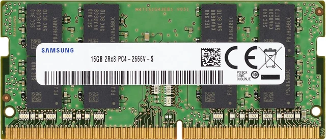 Main image of 16GB DDR4 2666MHz PC4-21300 (PC4-2666V) CL19 SODIMM 2Rx8 Dual Rank 1.2V 260-Pin Laptop RAM