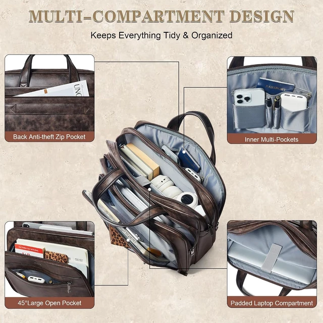 Alt view image 5 of 7 - 17-Inch Large Laptop Messenger Bag for Men & Women