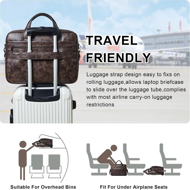Alt view image 7 of 7 - 17-Inch Large Laptop Messenger Bag for Men & Women
