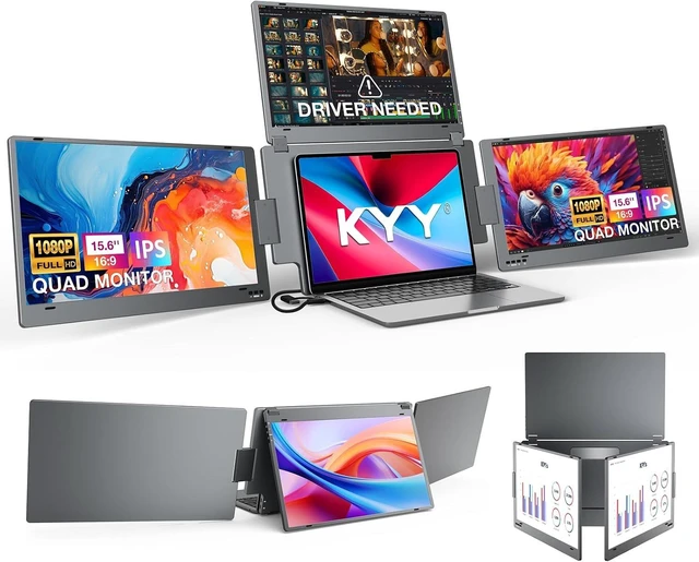 Main image of 15.6" Quad Portable Laptop Screen Extender Monitor X90G