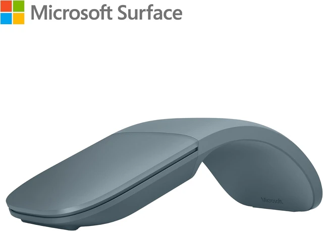 Alt view image 4 of 7 - Surface Arc Bluetooth Mouse Ultra-Slim & Lightweight, Snaps Flat for Portability, Full Scroll Plane, Windows 11 Compatible, Battery Included (Ocean)