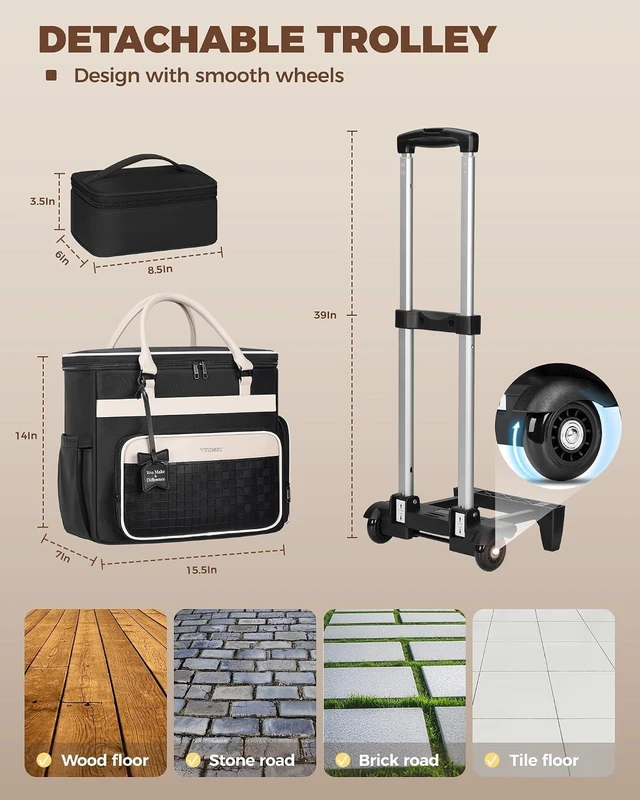Alt view image 6 of 7 - 15.6-Inch Rolling Laptop Briefcase for Women