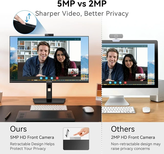 Alt view image 2 of 7 - 27" Monitor with Built-In 5MP Webcam QHD Display, Mic & Speakers