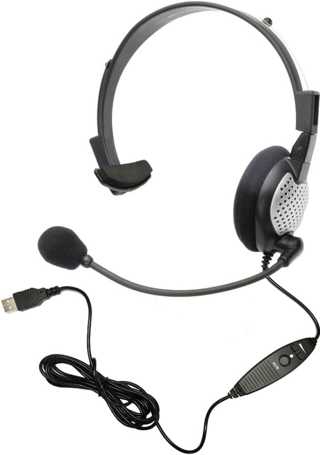 Main image of NC-181VM USB On-Ear Monaural Computer Headset Noise-Canceling Mic, In-Line Volume/Mute, Built-In Sound Card & USB Plug (Black, Grey, Silver)