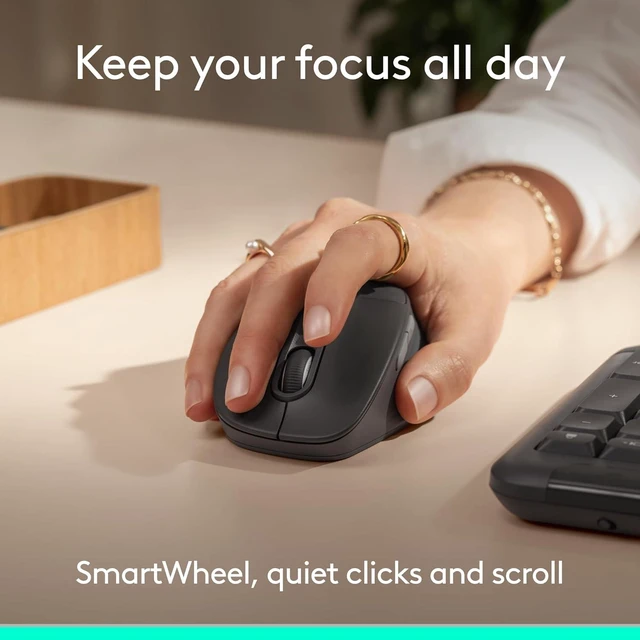 Alt view image 5 of 7 - Signature Comfort Plus M850 L Bluetooth Wireless Mouse (Graphite)