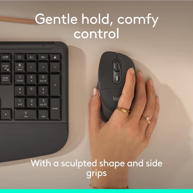 Alt view image 7 of 7 - Signature Comfort Plus M850 L Bluetooth Wireless Mouse (Graphite)