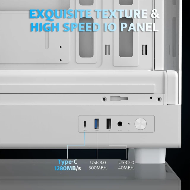 Alt view image 6 of 7 - DB330M Micro ATX PC Case 3 PWM ARGB Fans Pre-Installed (White)