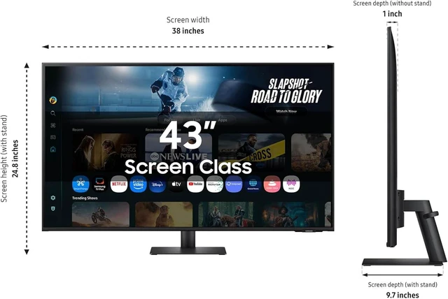 Alt view image 4 of 7 - M7 (M70F) Series 43" 4K UHD Smart Monitor