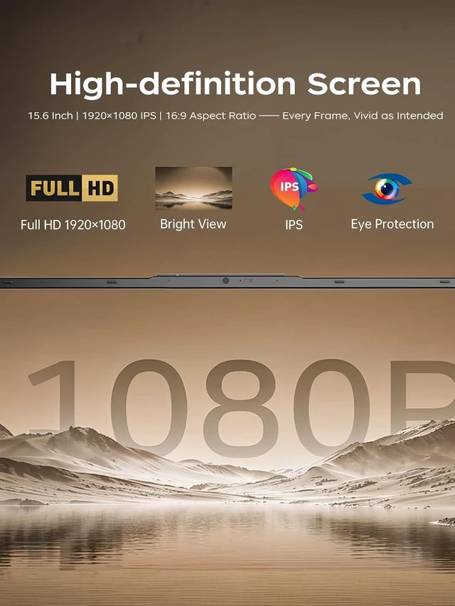Alt view image 5 of 7 - 2026 Gaming Laptop Ryzen 5 7430U (6C/12T, Up to 4.3GHz), 15.6" Display, Radeon Graphics, 16GB RAM, 512GB NVMe SSD, WiFi 6, HDMI, Type-C, Webcam Cover Slide (BK)