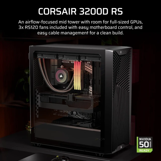 Alt view image 2 of 7 - 3200D RS Mid-Tower PC Case (Black)