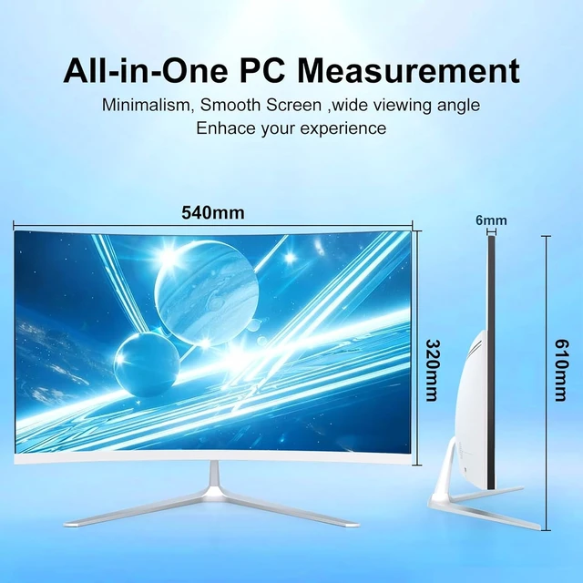 Alt view image 7 of 7 - 23.8" Curved-Screen All-in-One Computer Ultra-Thin Design for Work & Study