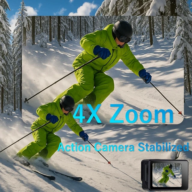 Alt view image 3 of 7 - Dual-Screen Action Camera 1080P 16MP Waterproof Camera (Black)