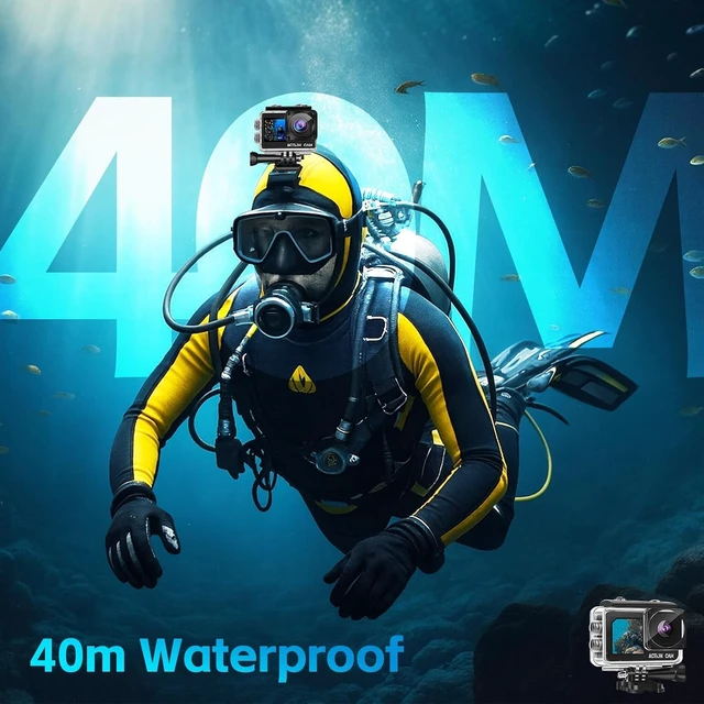 Alt view image 5 of 7 - Dual-Screen Action Camera 1080P 16MP Waterproof Camera (Black)